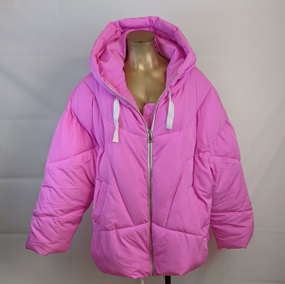 Fp Pink Oversized Hailey Puffer Jacket 